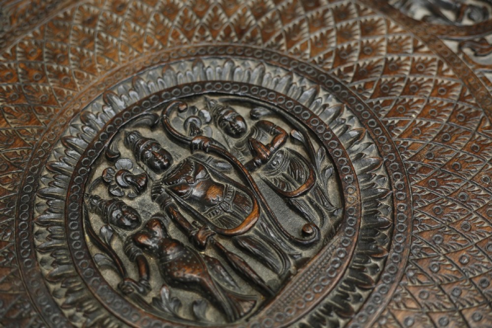 19th century Anglo-Indian Carved elephant coffee table View V