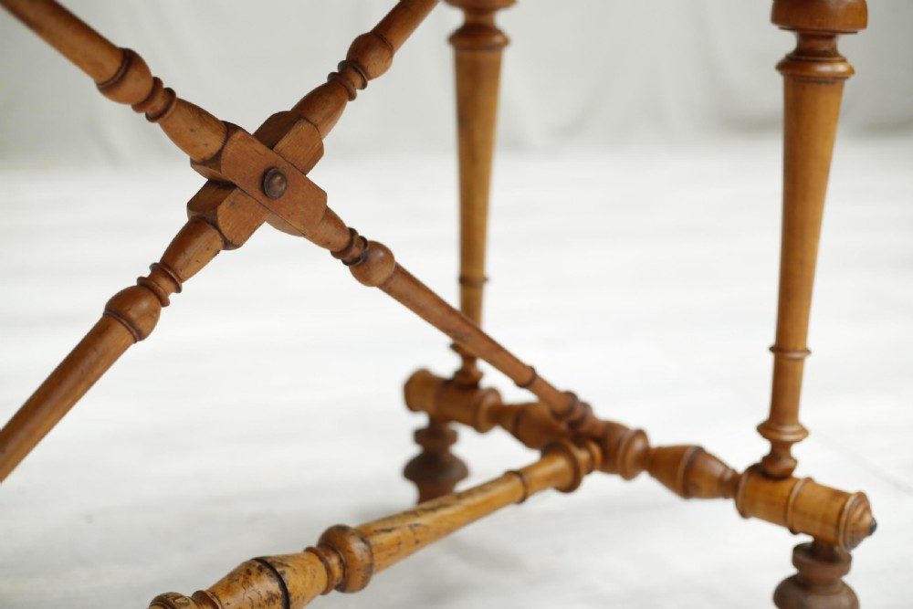 19th century French bobbin occasional table View V