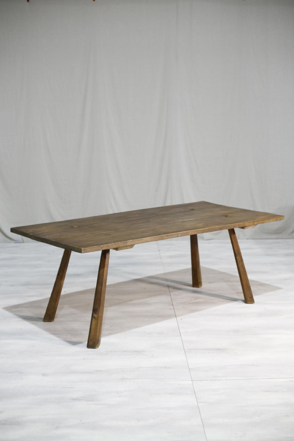 c.1900 Antique rustic elm dining table