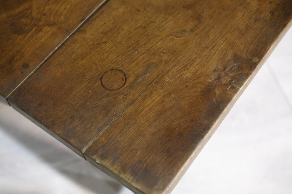 c.1900 Antique rustic elm dining table View V