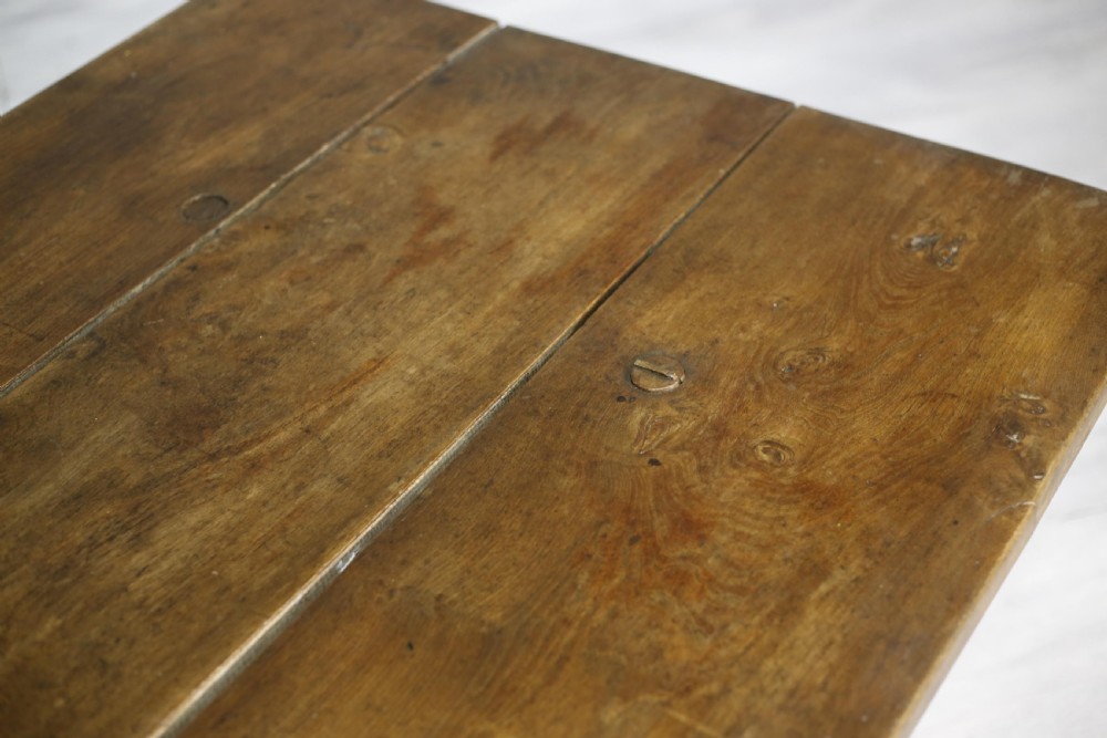 c.1900 Antique rustic elm dining table View VI