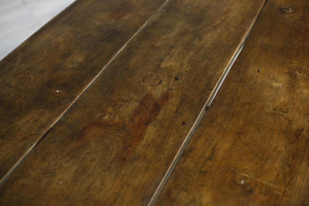 c.1900 Antique rustic elm dining table View XII