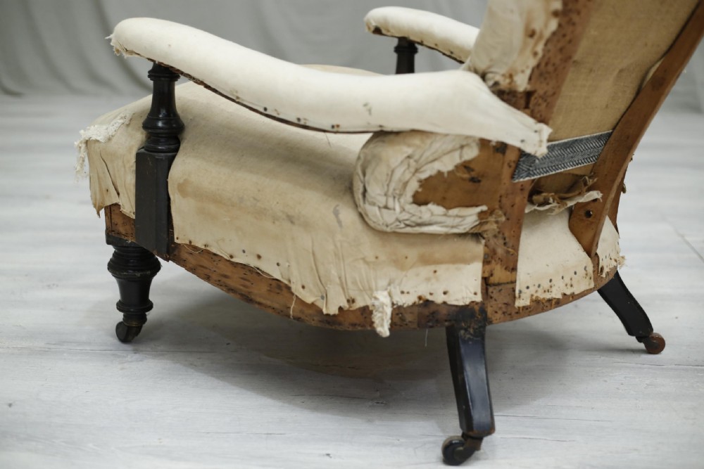 19th century Antique country house open armchair View VI