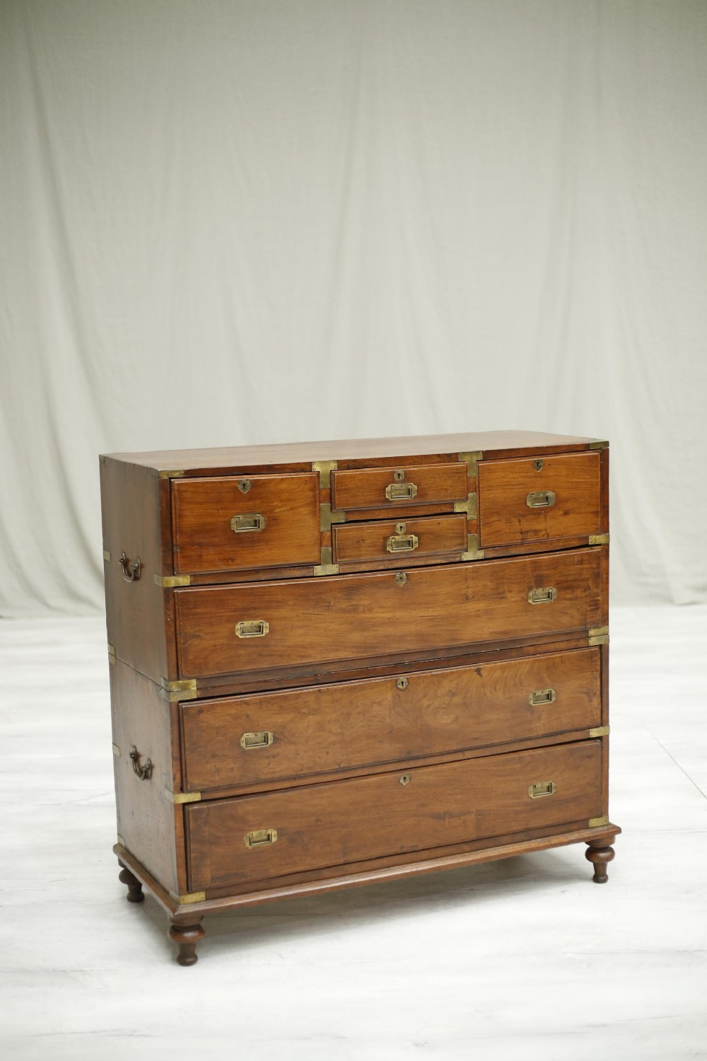 19th century Anglo-Indian camphor wood campaign drawers
