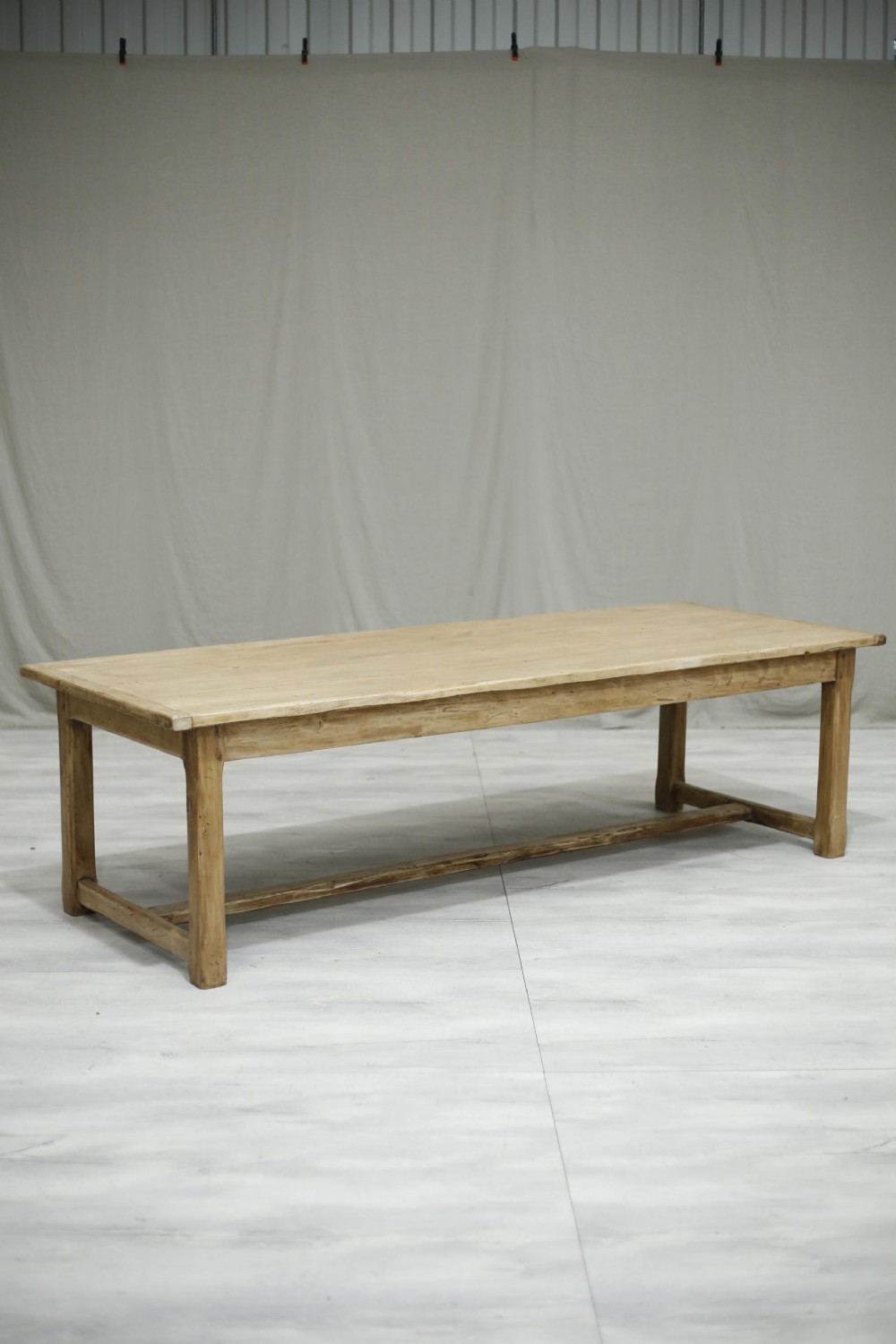 Large antique 19th century Linden wood farmhouse table