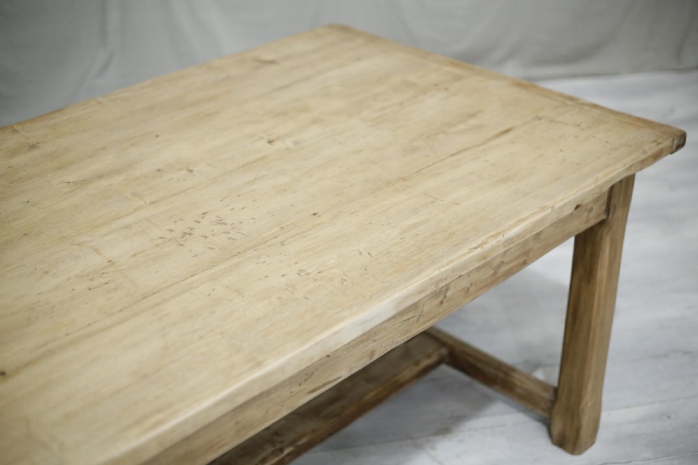 Large antique 19th century Linden wood farmhouse table View V