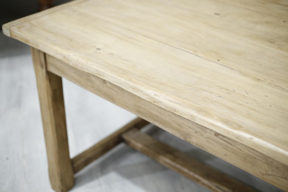 Large antique 19th century Linden wood farmhouse table View VIII