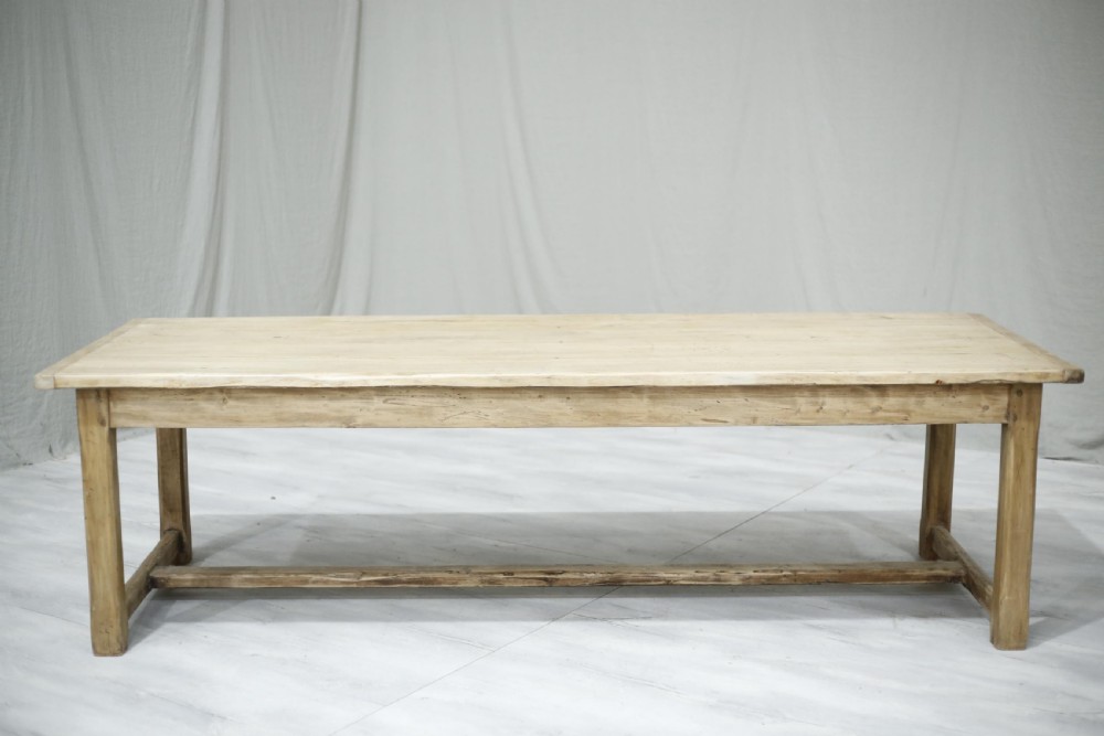 Large antique 19th century Linden wood farmhouse table View X