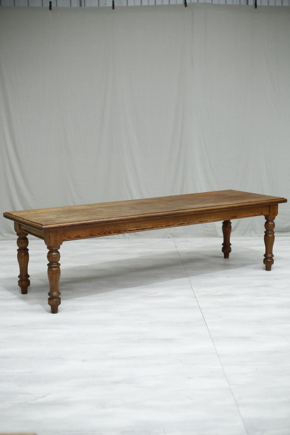 9ft Long 19th century Pitch pine farmhouse table