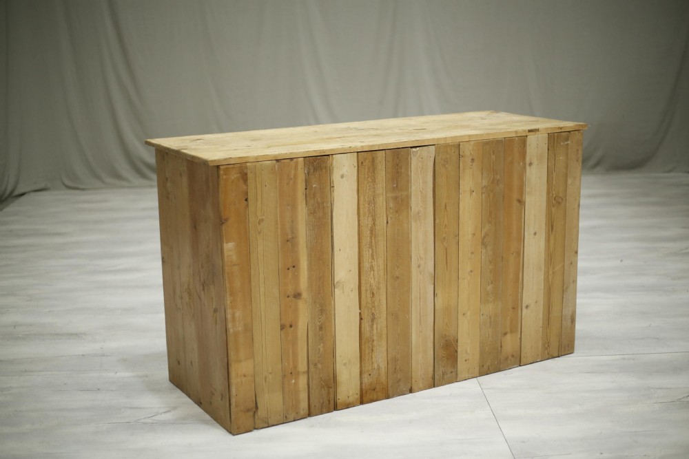 19th century Rustic antique pine counter View XIII