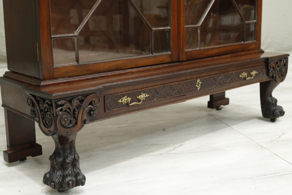 Monumental Georgian glazed library cabinet View IV