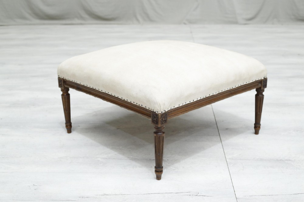 19th century French wingback armchair & footstool View X
