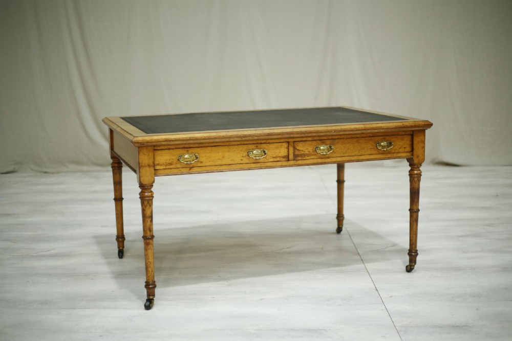 Victorian oak and leather desk by D&H Waddington View IV
