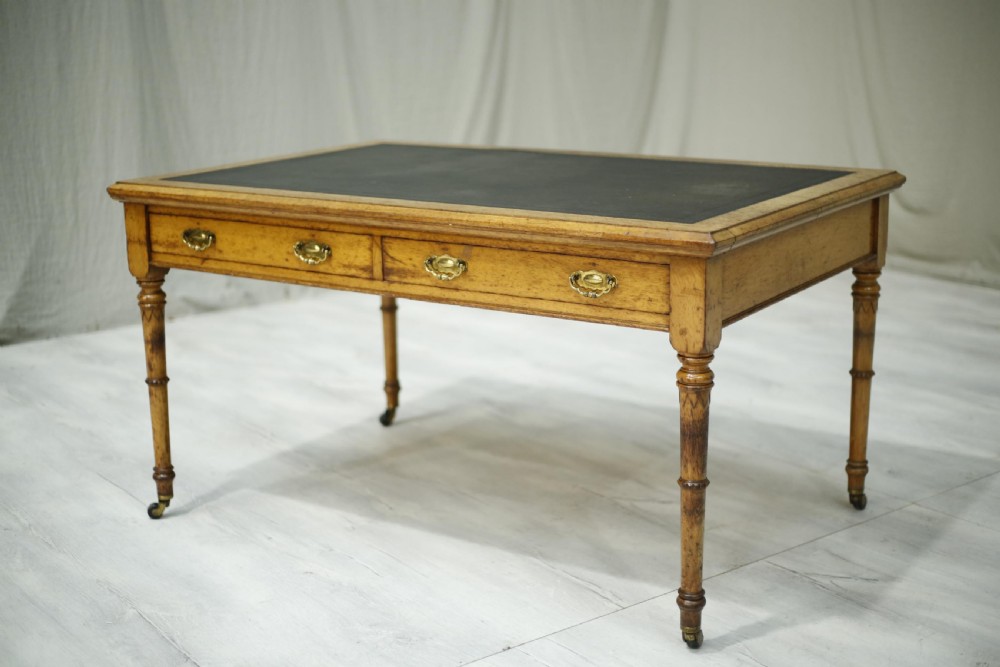Victorian oak and leather desk by D&H Waddington View IX