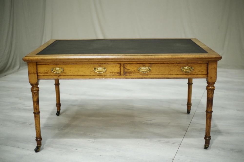 Victorian oak and leather desk by D&H Waddington View XIII