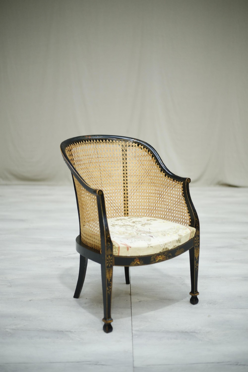 c.1900 Chinoiserie rattan desk chair