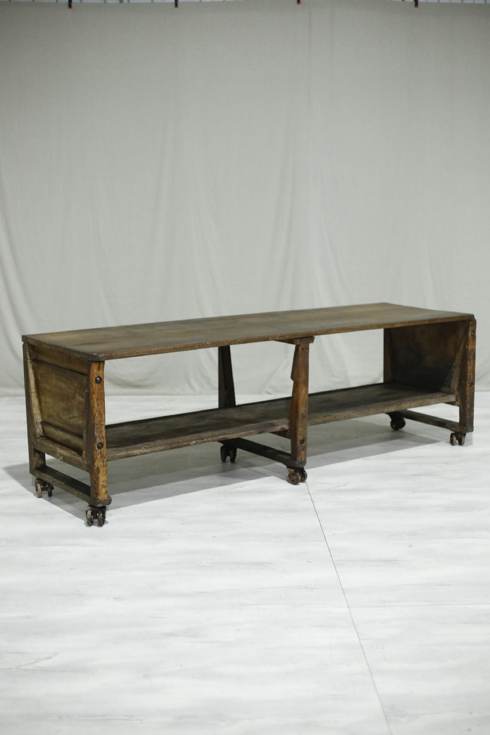 19th century 2.6m oak bakers table