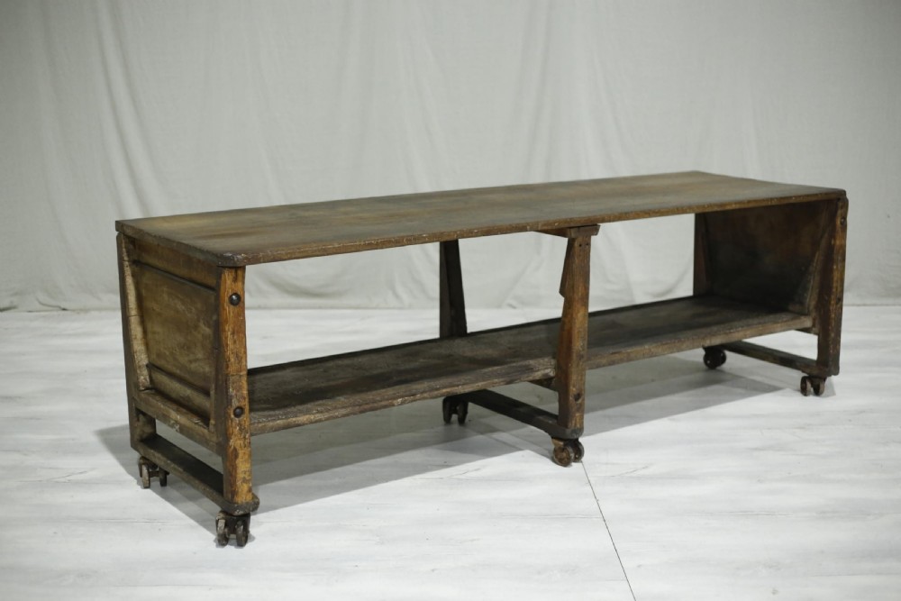 19th century 2.6m oak bakers table View II