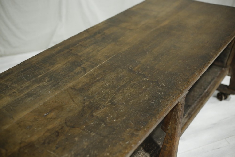 19th century 2.6m oak bakers table View V