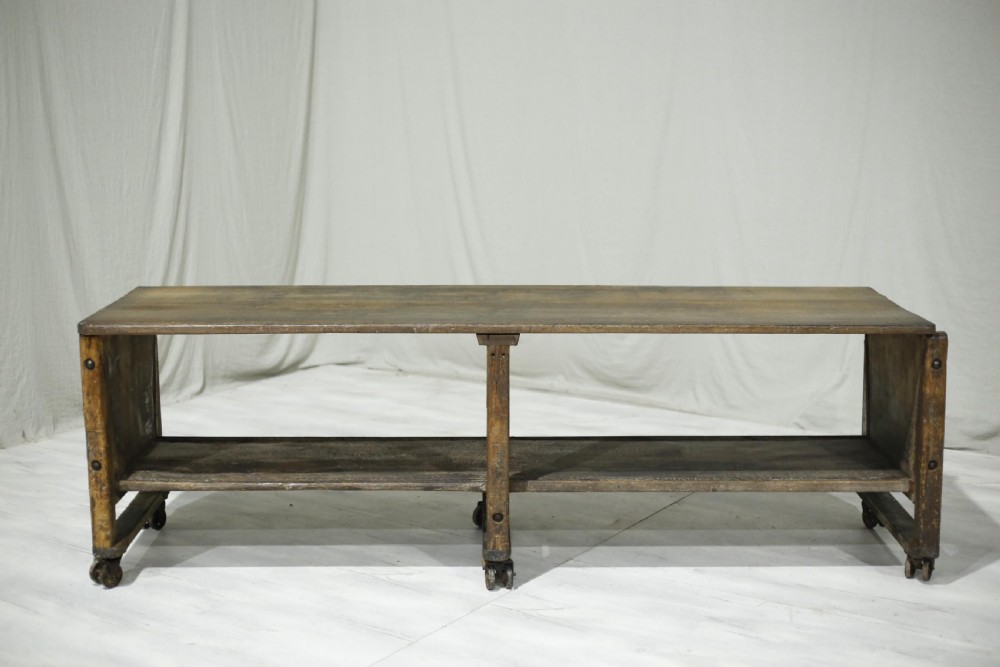 19th century 2.6m oak bakers table View VIII