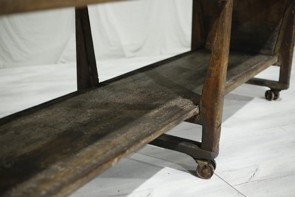19th century 2.6m oak bakers table View XI