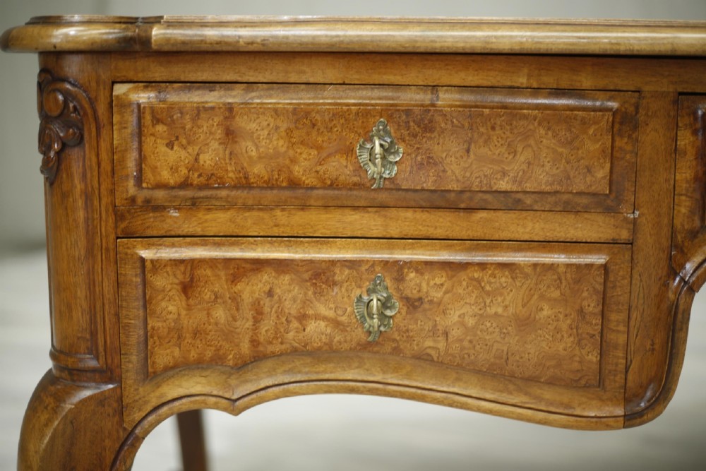 Monumental 19th century burr walnut desk View IV
