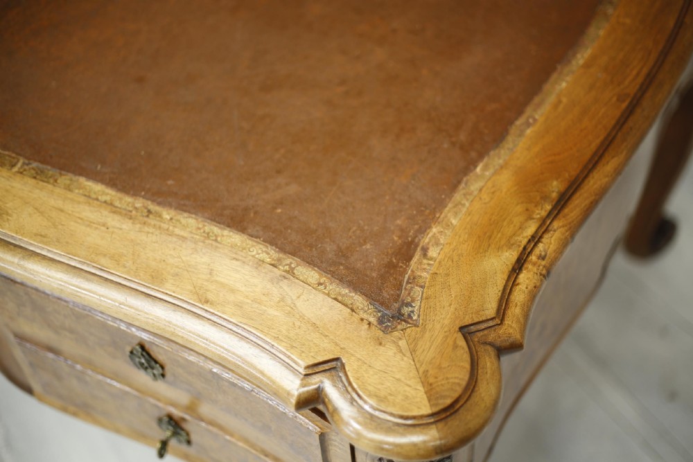 Monumental 19th century burr walnut desk View VI