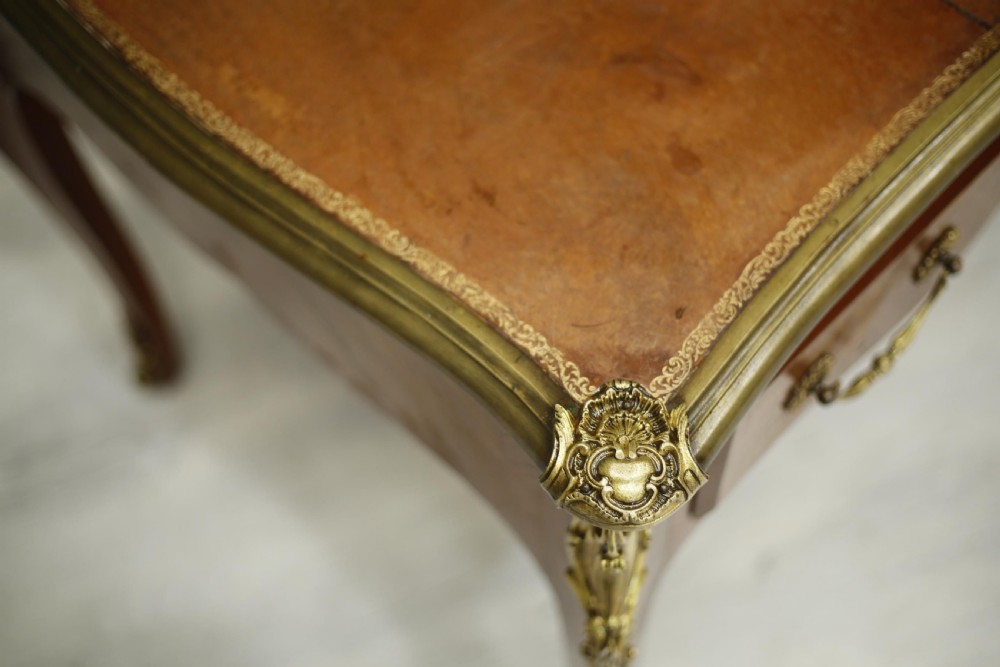 19th century French empire mahogany and leather desk View VII
