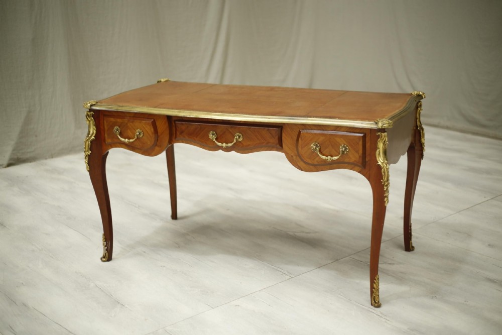 19th century French empire mahogany and leather desk View VIII