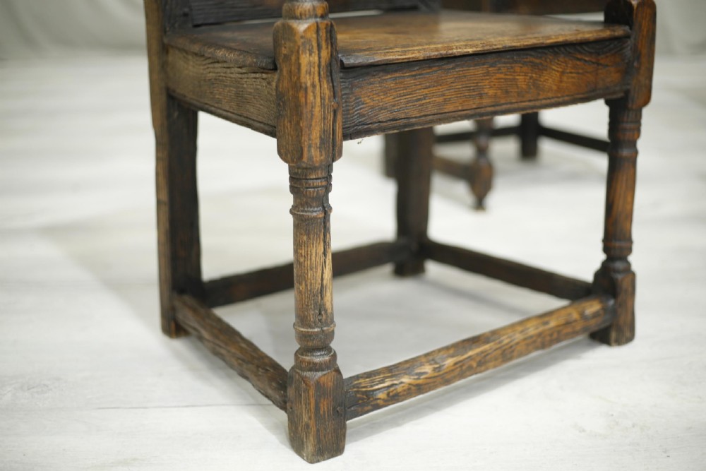 Set of 6 17th century style oak dining chairs View VIII