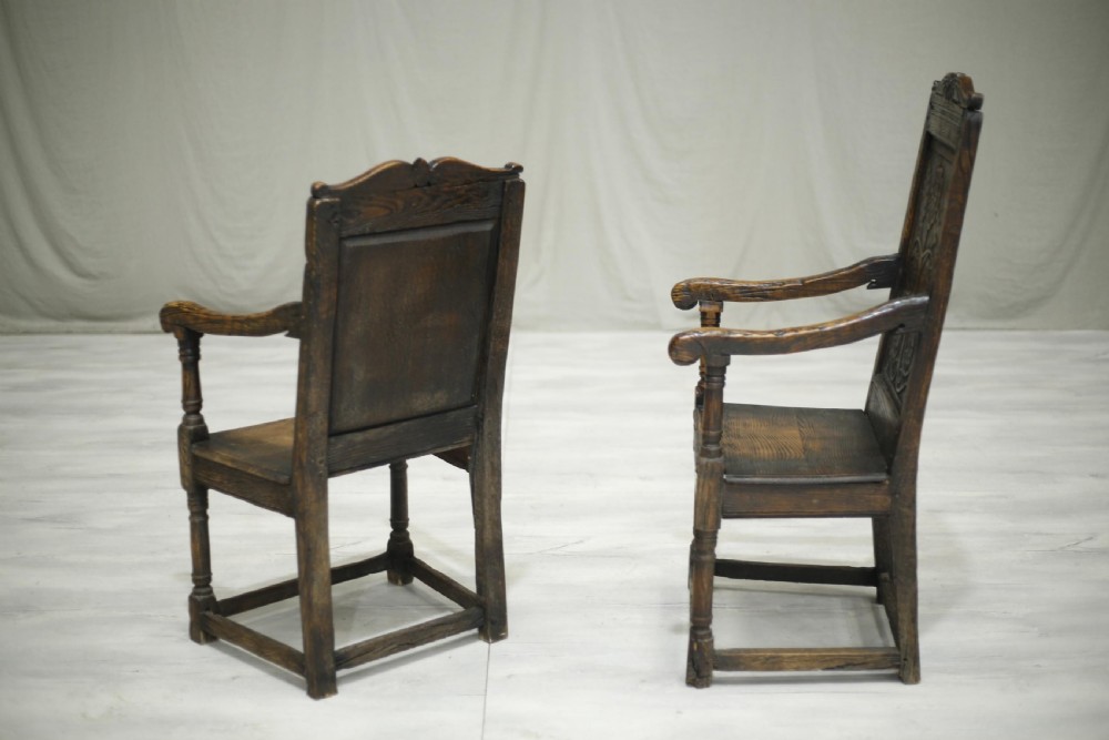 Set of 6 17th century style oak dining chairs View XI
