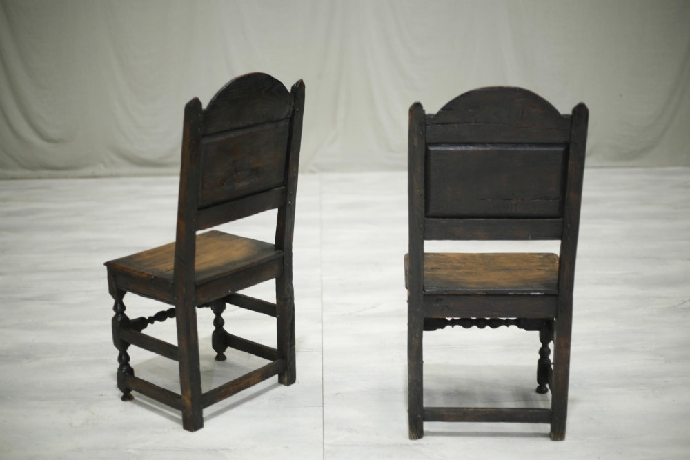Set of 6 17th century style oak dining chairs View XII