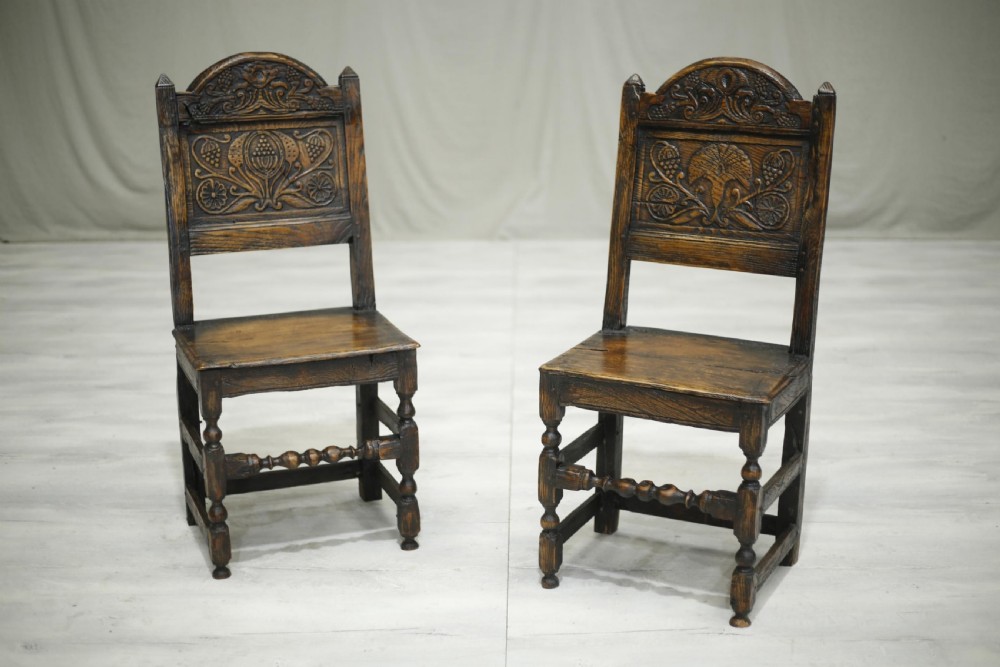 Set of 6 17th century style oak dining chairs View XIII