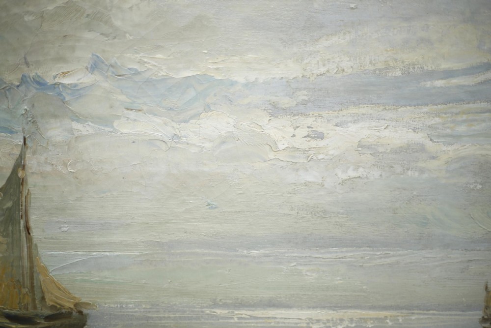 Oil painting of boats by Luigi Clara (1875-1925) View VII