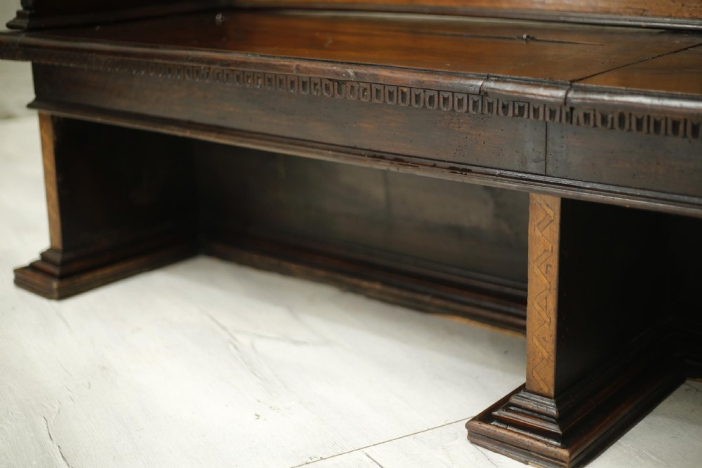 19th century Italian penwork detail hall bench View V