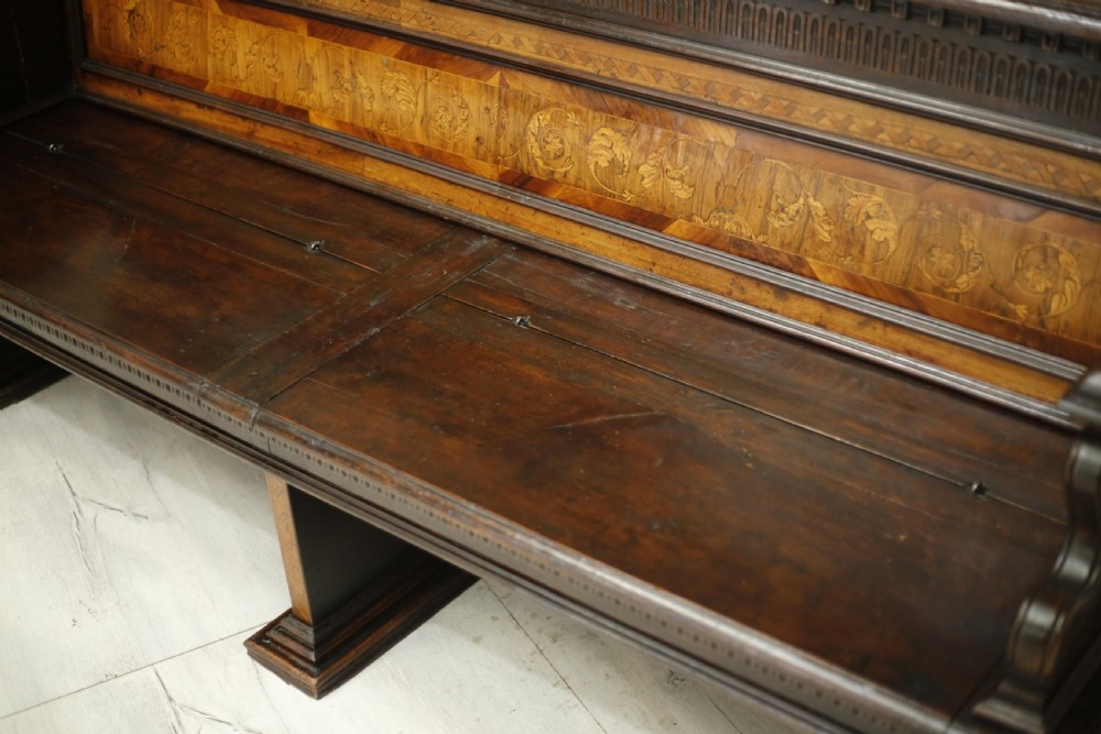 19th century Italian penwork detail hall bench View VIII