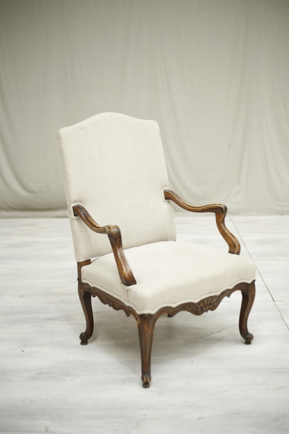 19th century Carved French open armchair