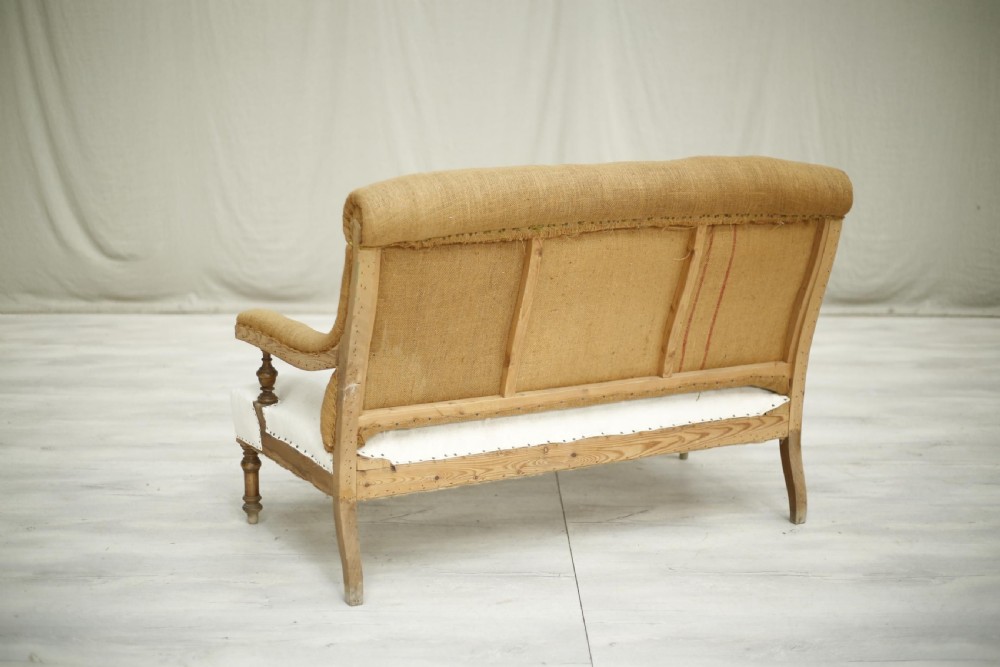 19th century French roll top open armed sofa View VIII