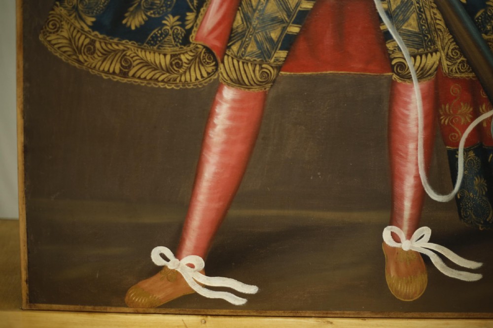20th century oil painting of an Angel with a rifle View X
