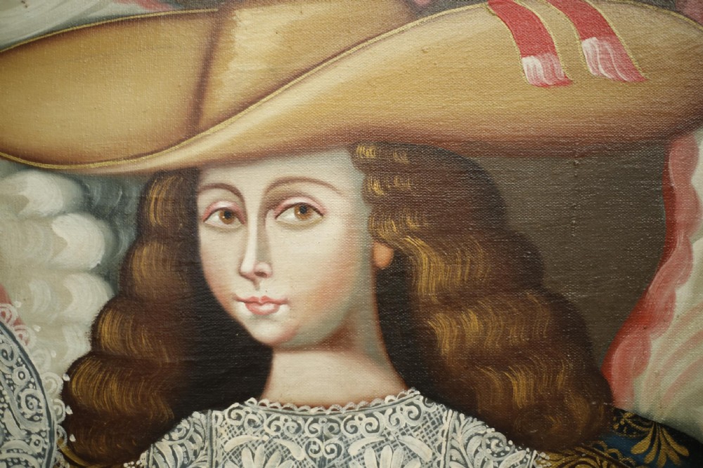 20th century oil painting of an Angel with a rifle View XI