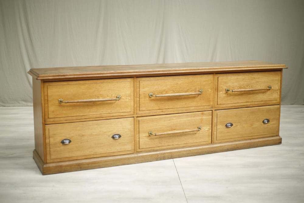 c.1920 set of Large oak Haberdashery drawers View II