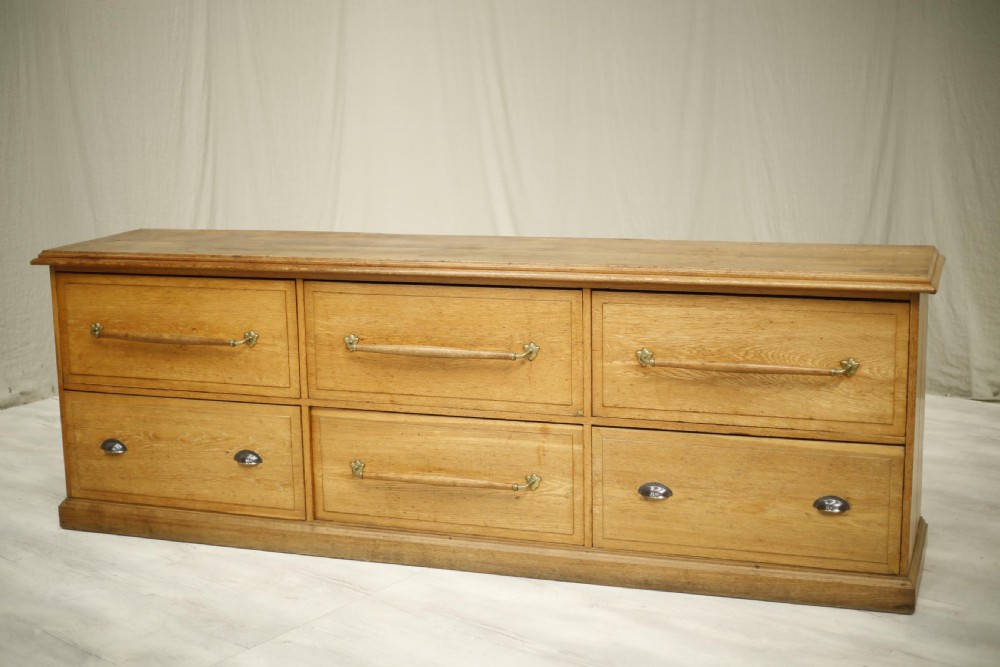 c.1920 set of Large oak Haberdashery drawers View IX