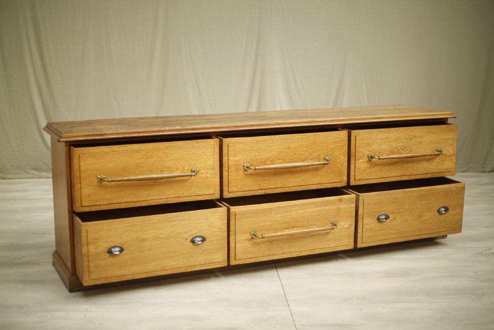 c.1920 set of Large oak Haberdashery drawers View XIII