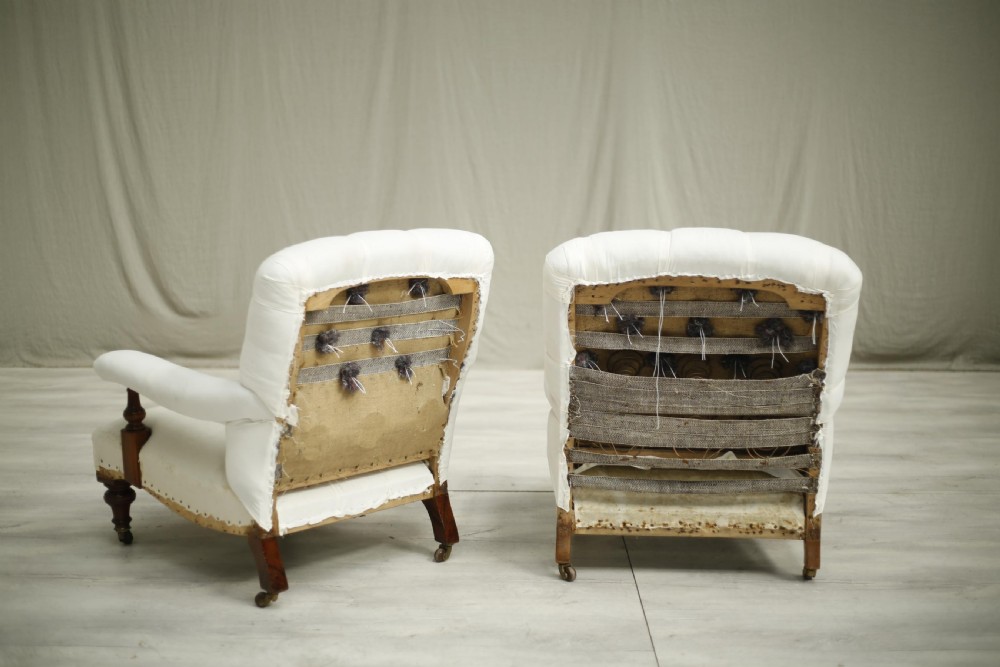 Pair of 19th century country house open armchairs View VIII