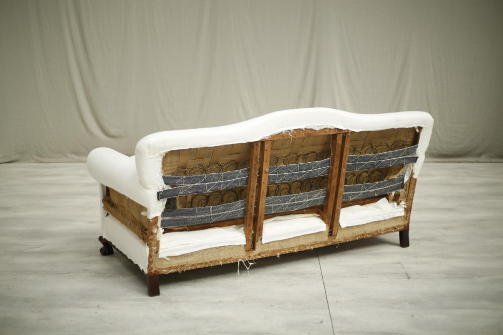 c.1900 English country house sofa with claw feet View VII