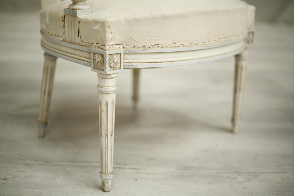 Pair of c.1920's French painted open armchairs View IV