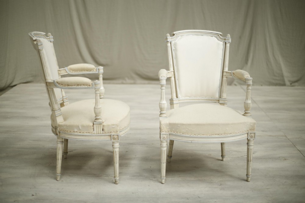 Pair of c.1920's French painted open armchairs View VI