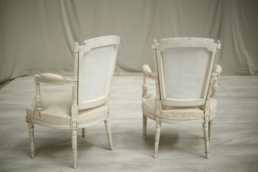 Pair of c.1920's French painted open armchairs View VII