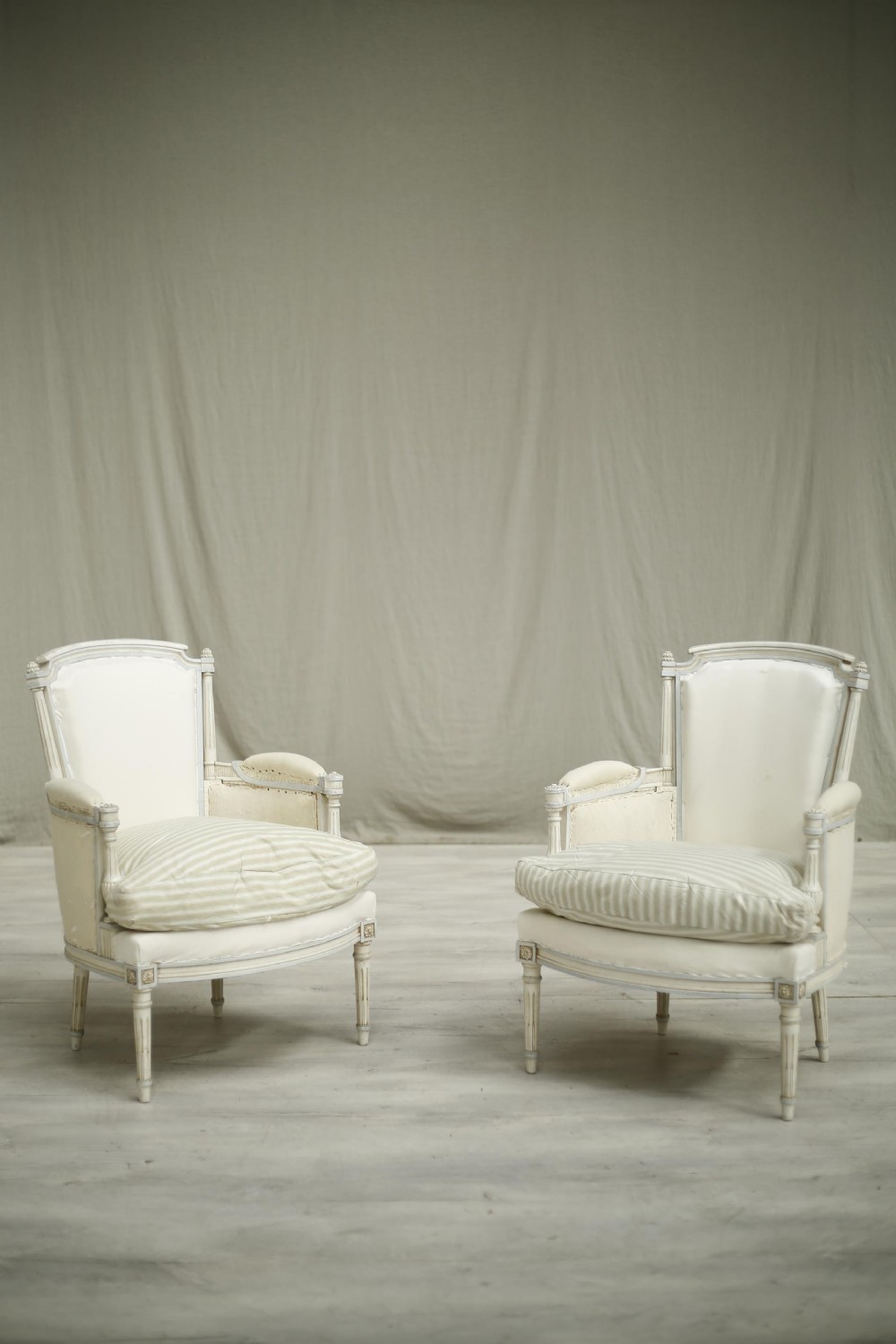 Pair of 1920's Painted French armchairs- Cushioned