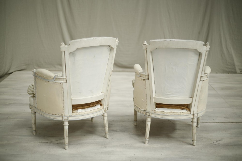 Pair of 1920's Painted French armchairs- Cushioned View VII